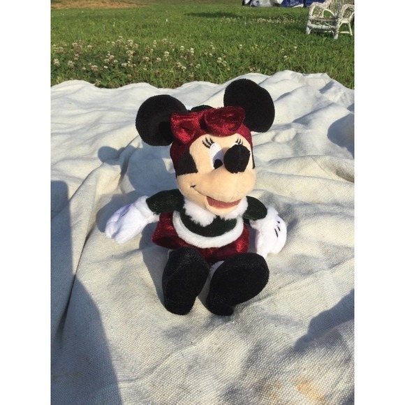 Disney Minnie Mouse Christmas 7” 7 in holiday festive red green small - Picture 1 of 11
